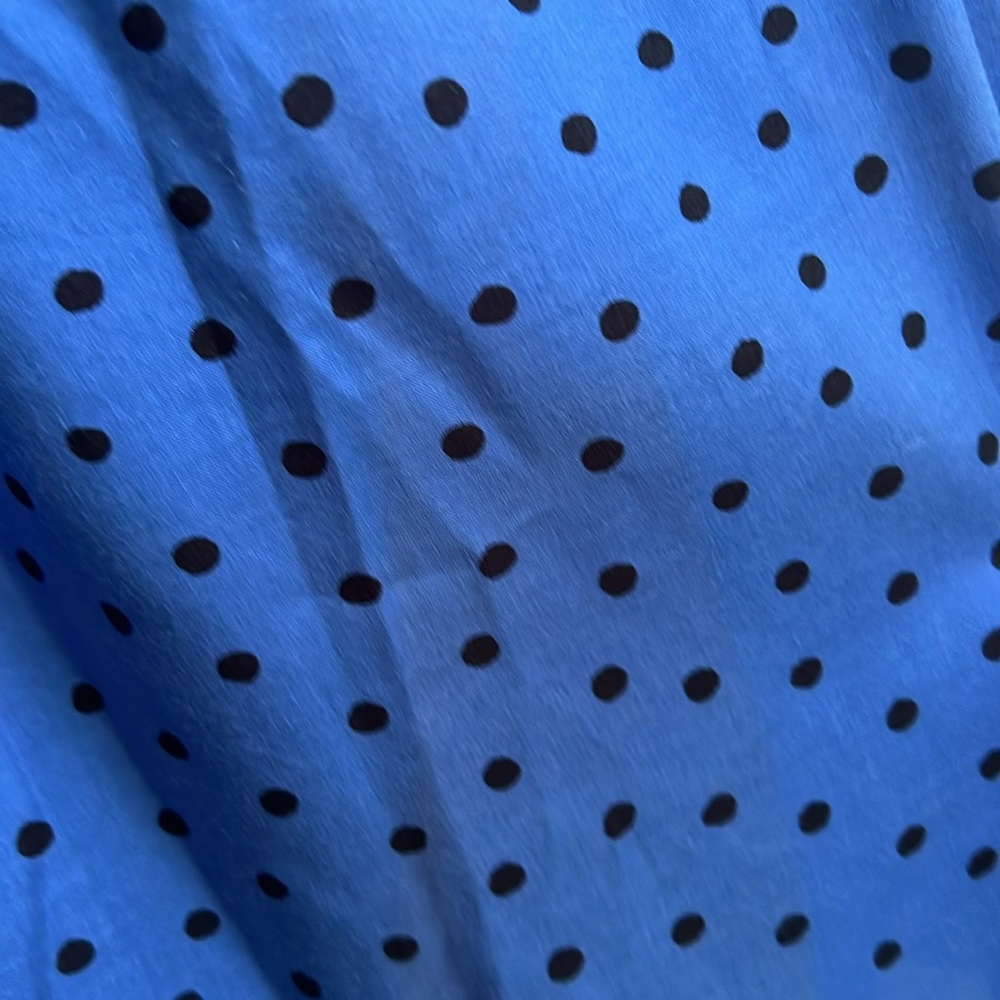 Vintage Blue and Black Polka Dot Esprit Midi Skirt (Size 0/00) - Picture 9 of 11